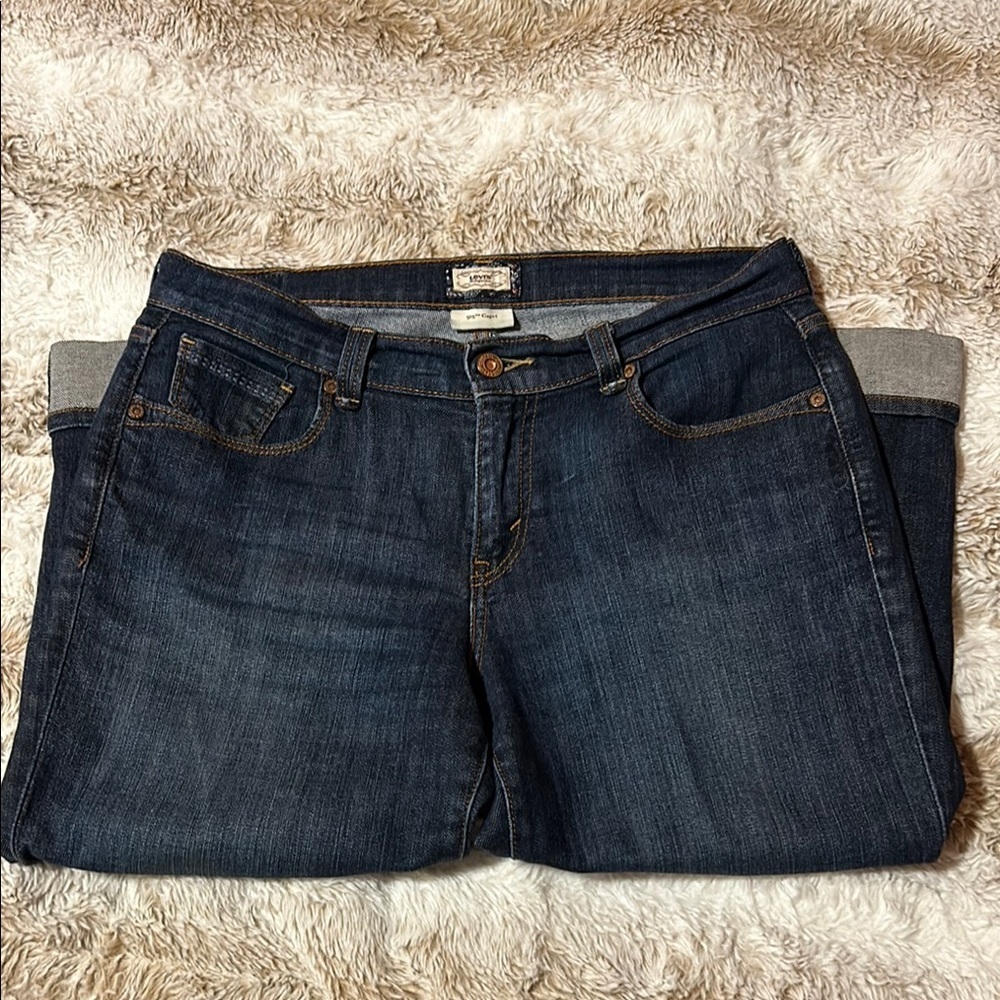 Levi's Dark Blue Boyfriend Jeans - Picture 4 of 8